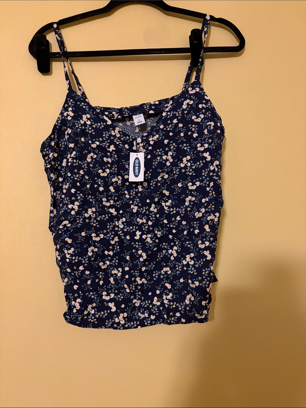 Old Navy Navy Floral Spaghetti Strap Camisole